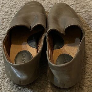 Green Leather Slip-On Shoes